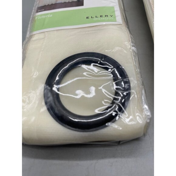 Ellery sheer panel victoria ivory set of 2 ring 59" width 84" length READ NEW - Picture 2 of 6